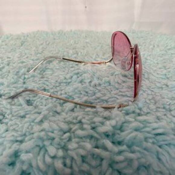 Rimless Pink Lens & Silver Sunglasses NWOT - Picture 10 of 11